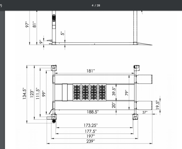 FP9K-DX-XLT storage lift floor dimensions
