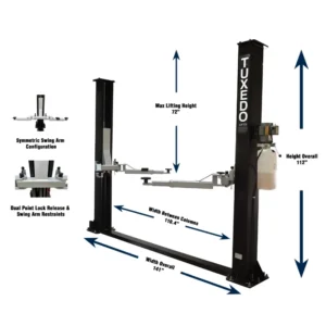 Tuxedo TP9KF-Tux 2 post Floor plate hydraulic hoist car lift
