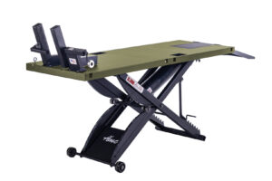 SL-3090 Motorcycle Lift Olive Drab Cycle Vise - Right Side