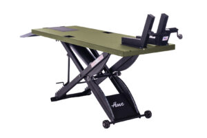 HMC American Made SL-3086 Motorcycle Lift with Cycle Vise in Olive Drab Left Side