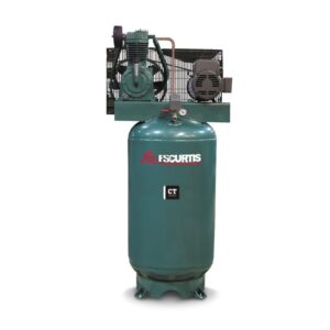 FS Curtis CT5-HS-60 splash lubricated air compressor with 5HP motor. Features the CT55 2 stage pump and a 60 or 80 gallon vertical tank.