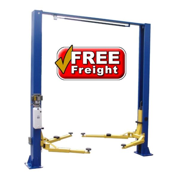 Tuxedo TP9KACX 2 post clear floor car lift rated for 9,000 lbs.