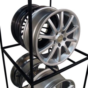 Martins MWD Wheel Rack for retail display. Holds up to 8 wheels with a sturdy and well built frame rack.