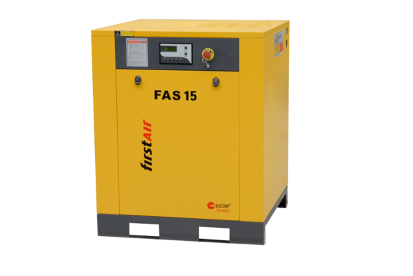 firstAIR FAS15 rotary screw air compressor rated at 20HP and over 74 CFM