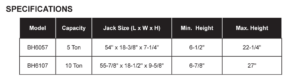 Blackhawk heavy duty floor jack specifications