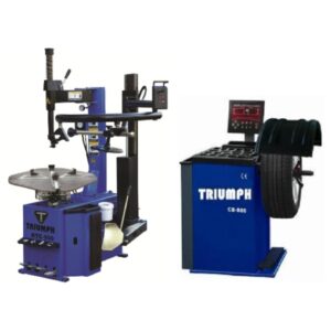 Triumph Tire Machine with press arm and automatic wheel balancer combination package deal