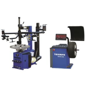 Triumph dual press arm tire changer with wheel balancer combination package deal