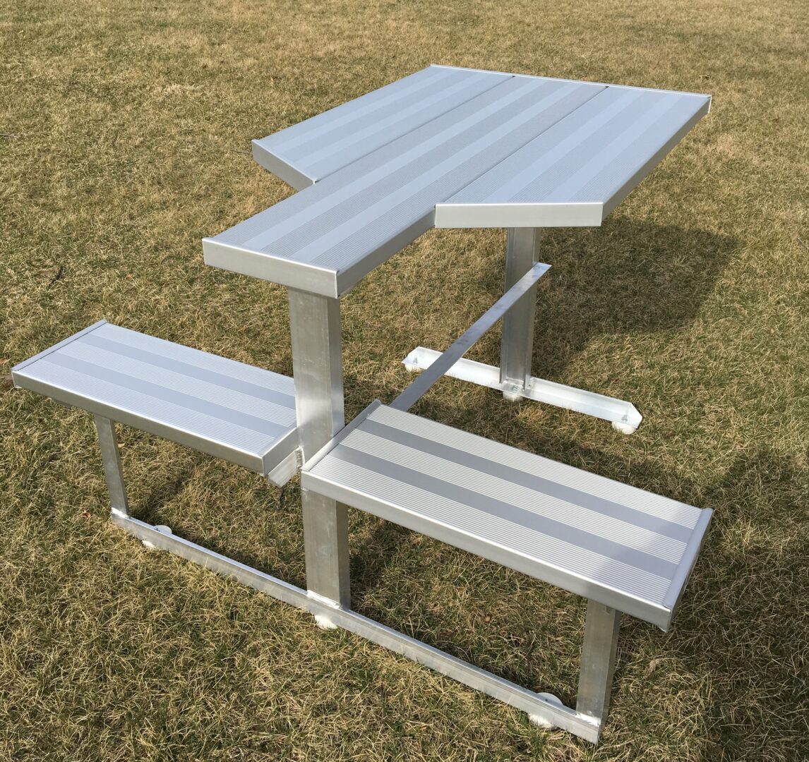 Aluminum outdoor activity bench or table.