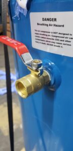 Puma air compressor brass ball valve outlet