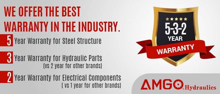 AMGO Hydraulics 5-3-2 Warranty program
