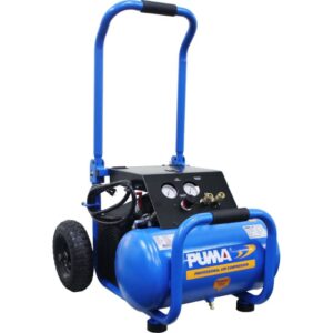 Puma Air DP2505C direct drive air compressor with a 5 gallon tank. Includes folding ergonomic handle for storing away in 20" height spaces. Max operating pressure of 135 psi