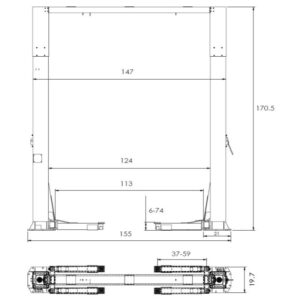 Triumph NTO-20S Heavy Duty 2 post hydraulic truck lift. Rated for 20,000 lbs.