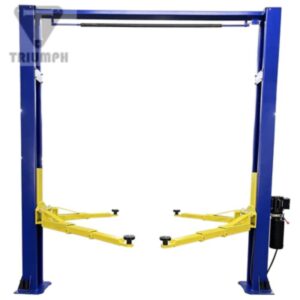 Triumph NTO-9AE 9,000 lb. capacity clear floor two post car lift.