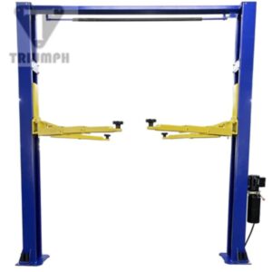 Triumph NTO-9AE 9,000 lb. capacity clear floor two post car lift.