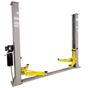 Triumph 9,000 lb. floor plate car lift gray and yellow