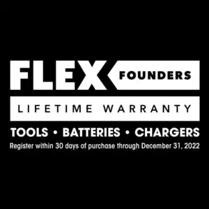 Flex Power Tools Founders Warranty Graphic