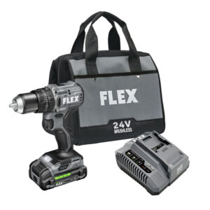 Flex FX1231 Compact Hammer Drill Driver Kit. Includes 2.5Ah Battery, 160W Charger, and Flex Bag