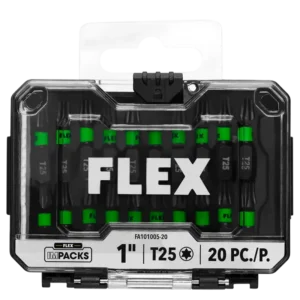 Flex FA101005-20 T25 Impact Bits Pack of 20 pcs.