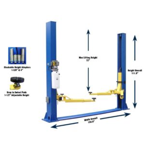 Tuxedo TP9KFX Floor Plate Two Post Hydraulic Hoist Car Lift