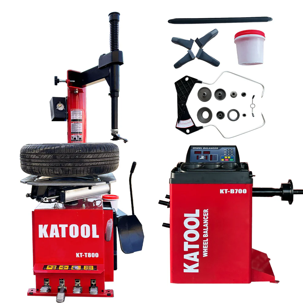 KaTool KT-T800 tire machine and wheel balancer.