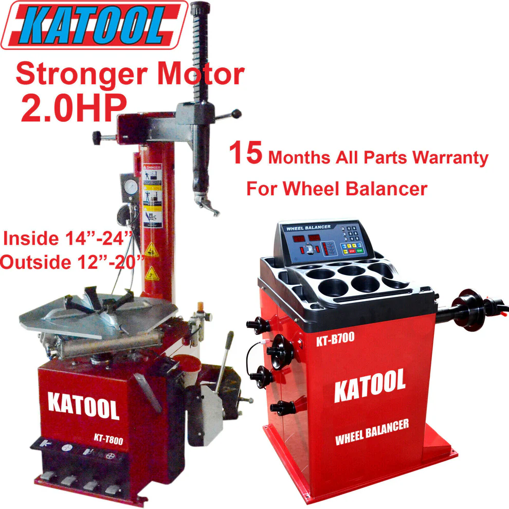 KaTool KT-T800 tire machine and wheel balancer.