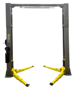 Triumph 13,000 lb capacity two post hydraulic car lift. Clear Floor Hoist